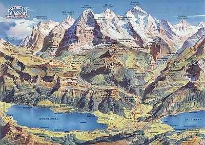 Die Jungfrauregion mit Eiger. Mönch und Jungfrau